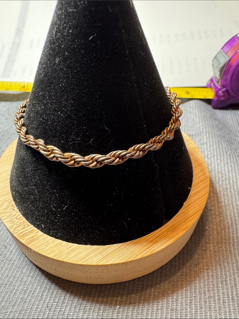 Twisted Rope Bracelet in Rose Gold Tone